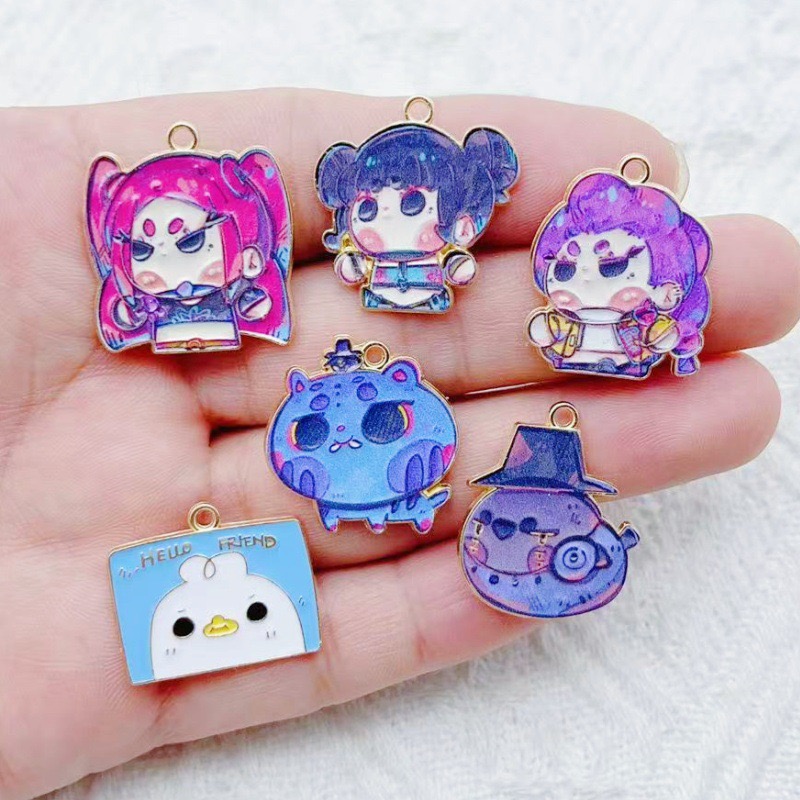 Anime Merchandise Accessories - 10pcs Cartoon Anime Pendant Oil Drop