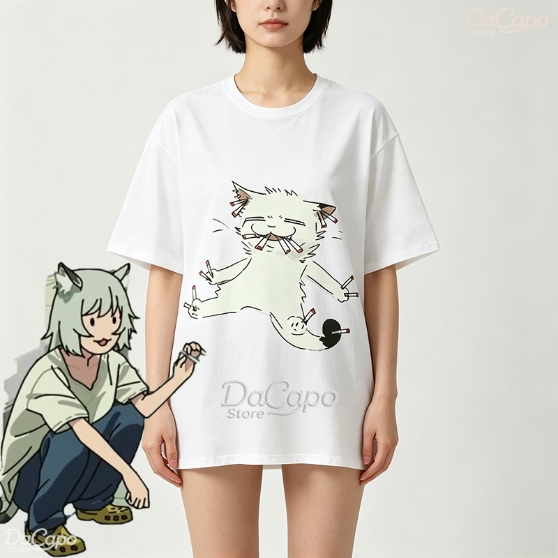 Chainsmoker Cat Yaniko Satou C - огляд і ціна Anime Merchandise T-Shirts